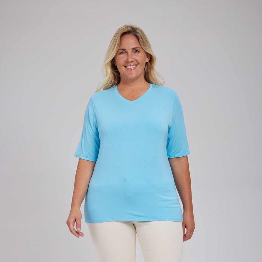 Womens Everyday Short Sleeve V-Neck Tee