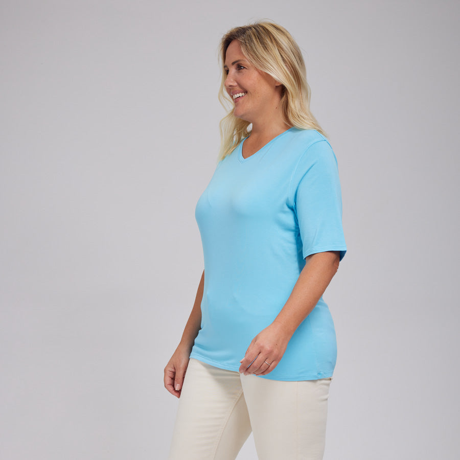 Womens Everyday Short Sleeve V-Neck Tee