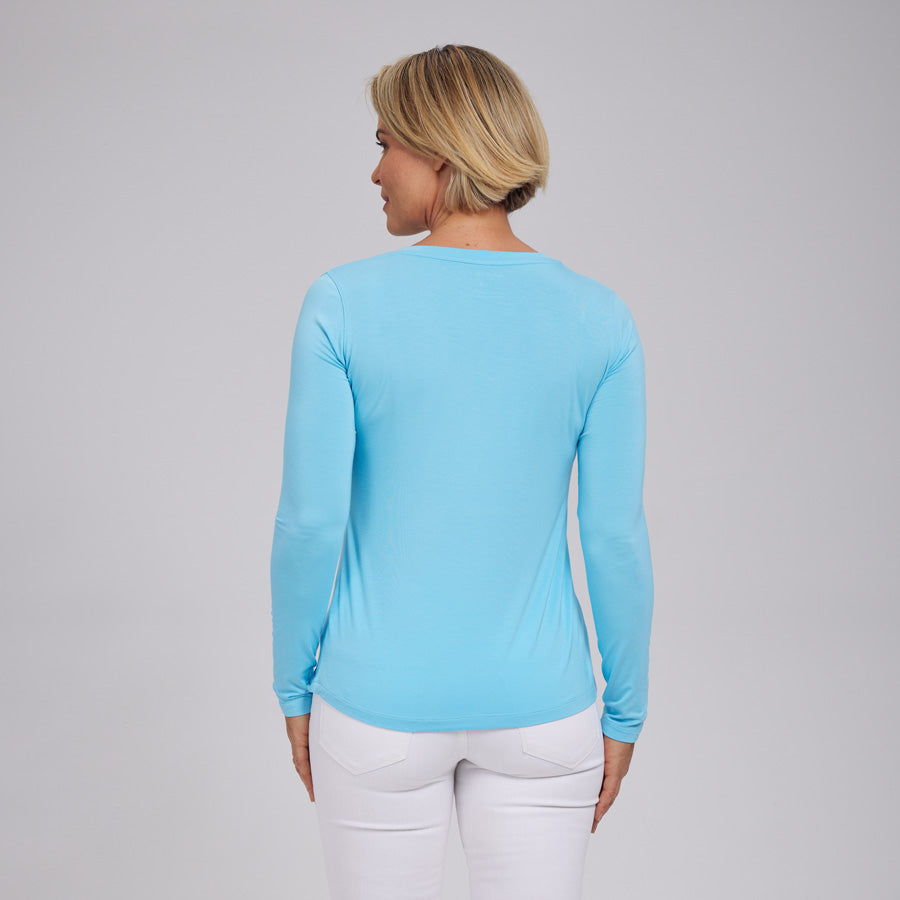 Womens Everyday Long Sleeve V-Neck Tee