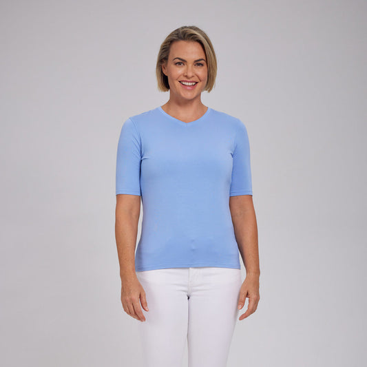 Womens Everyday Short Sleeve V-Neck Tee