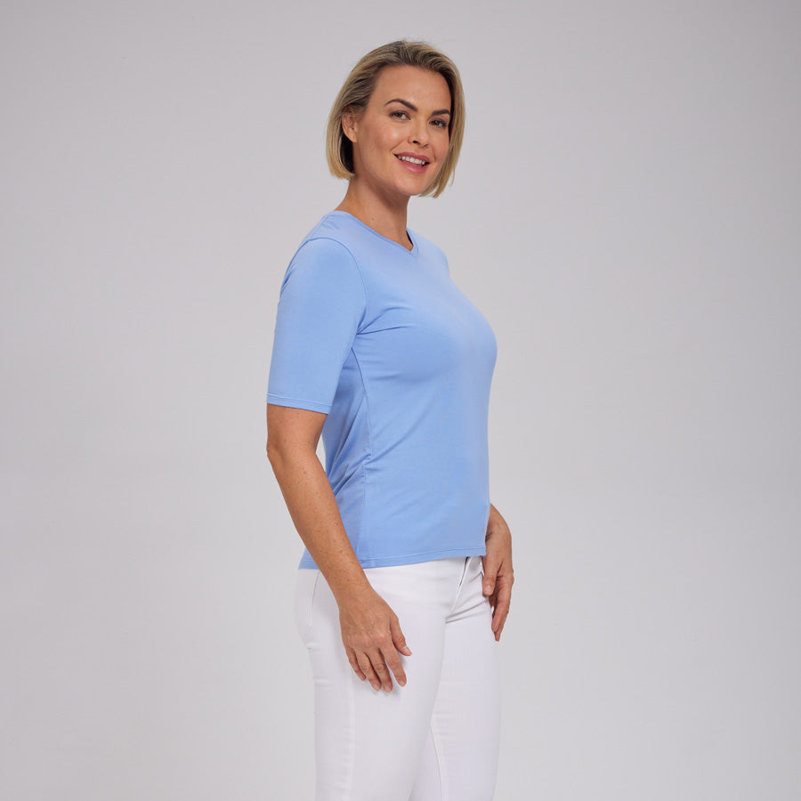 Womens Everyday Short Sleeve V-Neck Tee