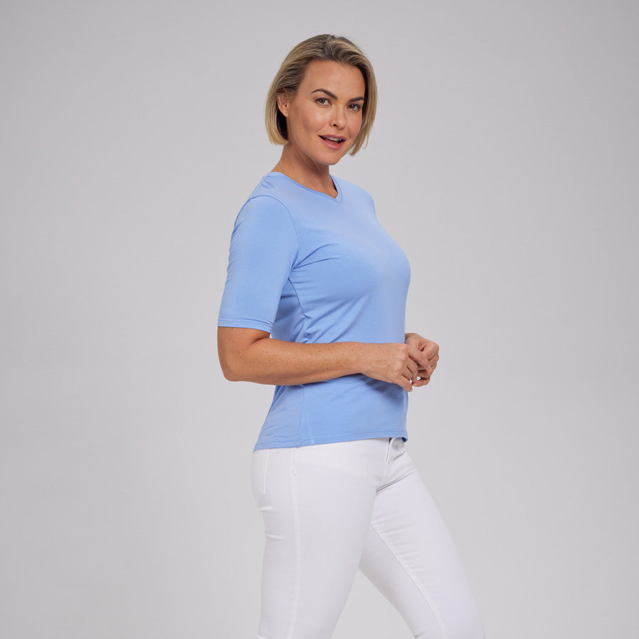 Womens Everyday Short Sleeve V-Neck Tee