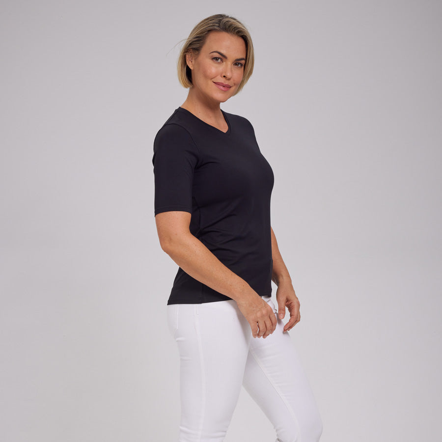 Womens Everyday Short Sleeve V-Neck Tee