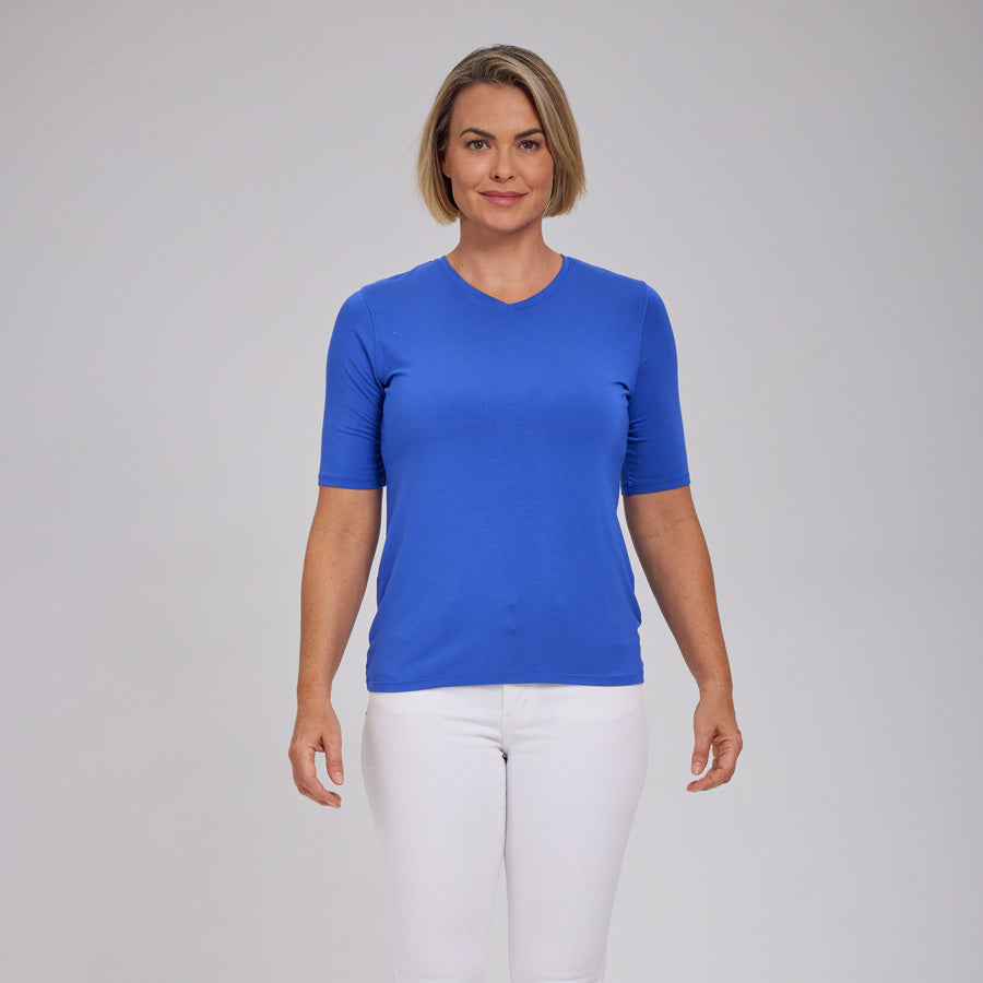 Womens Everyday Short Sleeve V-Neck Tee