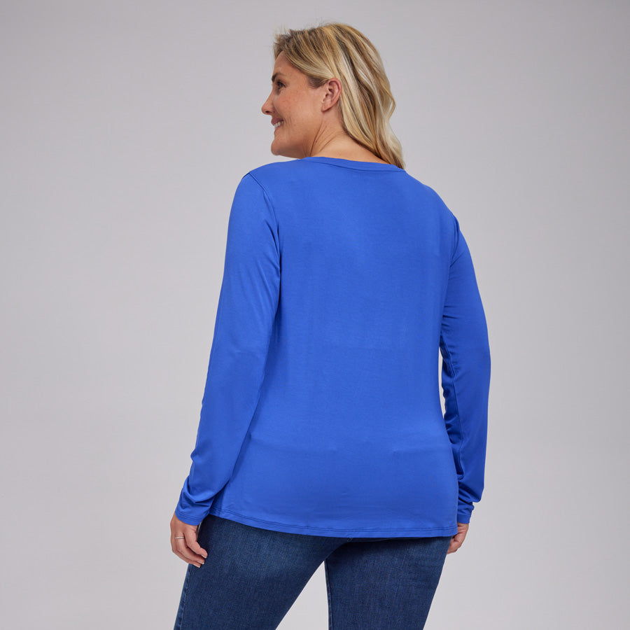 Womens Everyday Long Sleeve V-Neck Tee