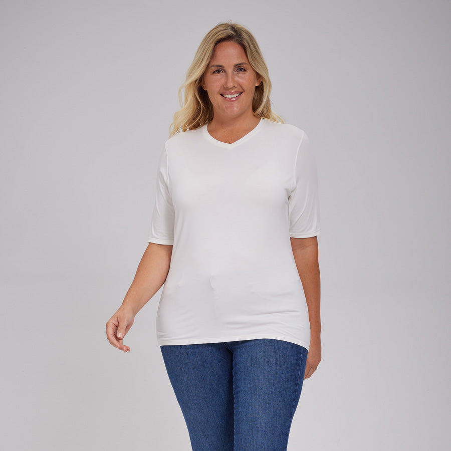 Womens Everyday Short Sleeve V-Neck Tee