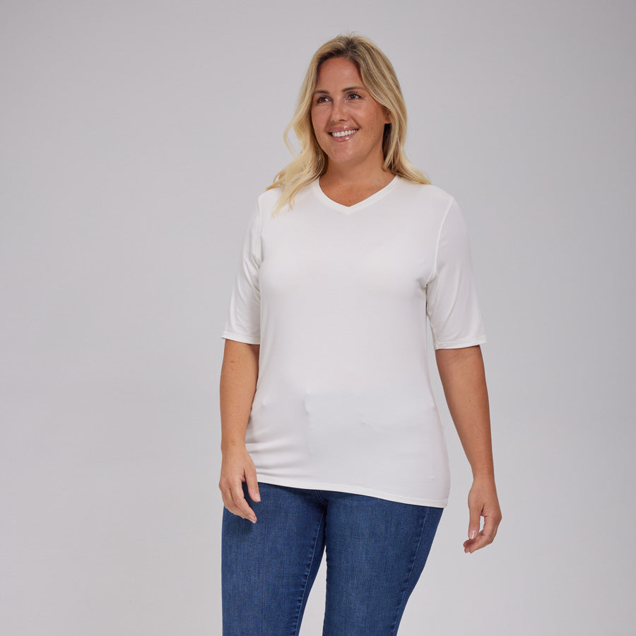 Womens Everyday Short Sleeve V-Neck Tee