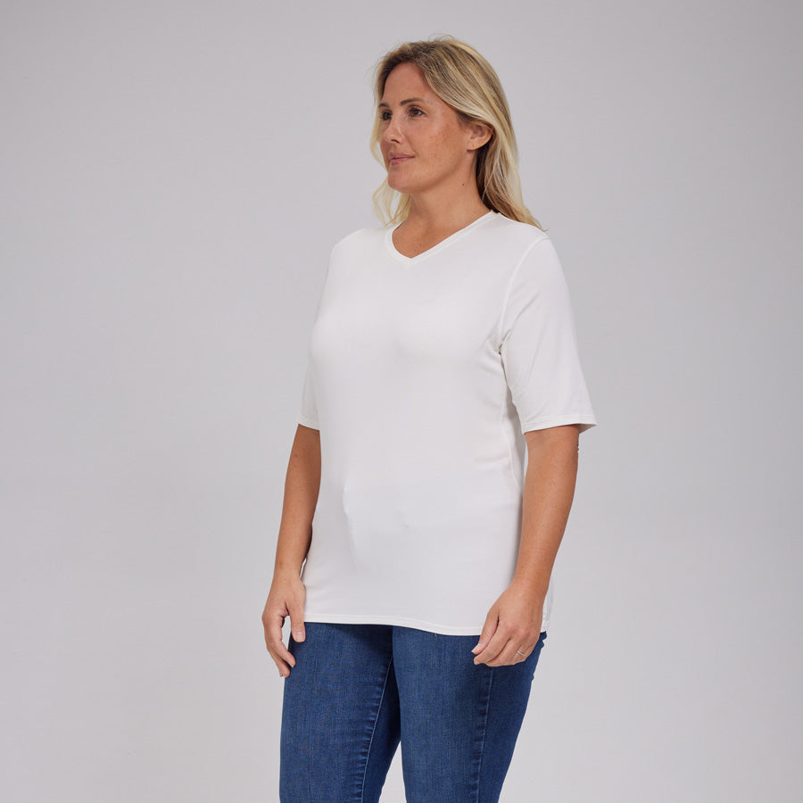 Womens Everyday Short Sleeve V-Neck Tee