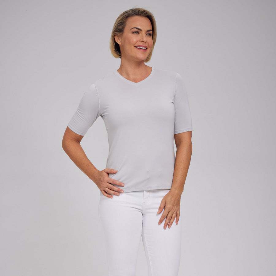 Womens Everyday Short Sleeve V-Neck Tee
