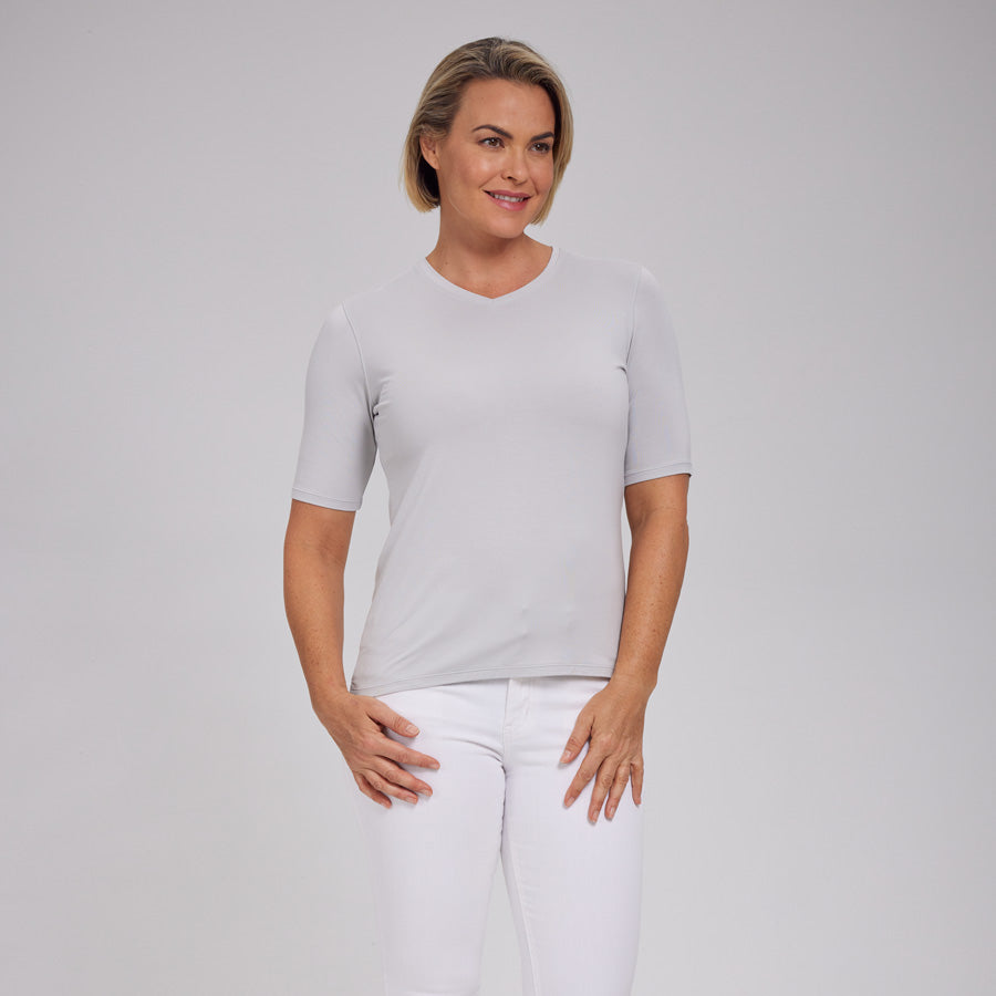 Womens Everyday Short Sleeve V-Neck Tee