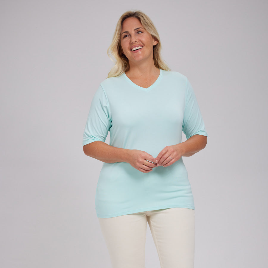 Womens Everyday Short Sleeve V-Neck Tee