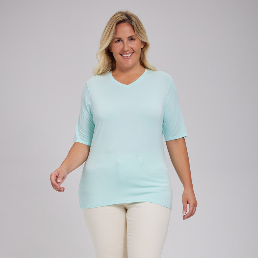 Womens Everyday Short Sleeve V-Neck Tee