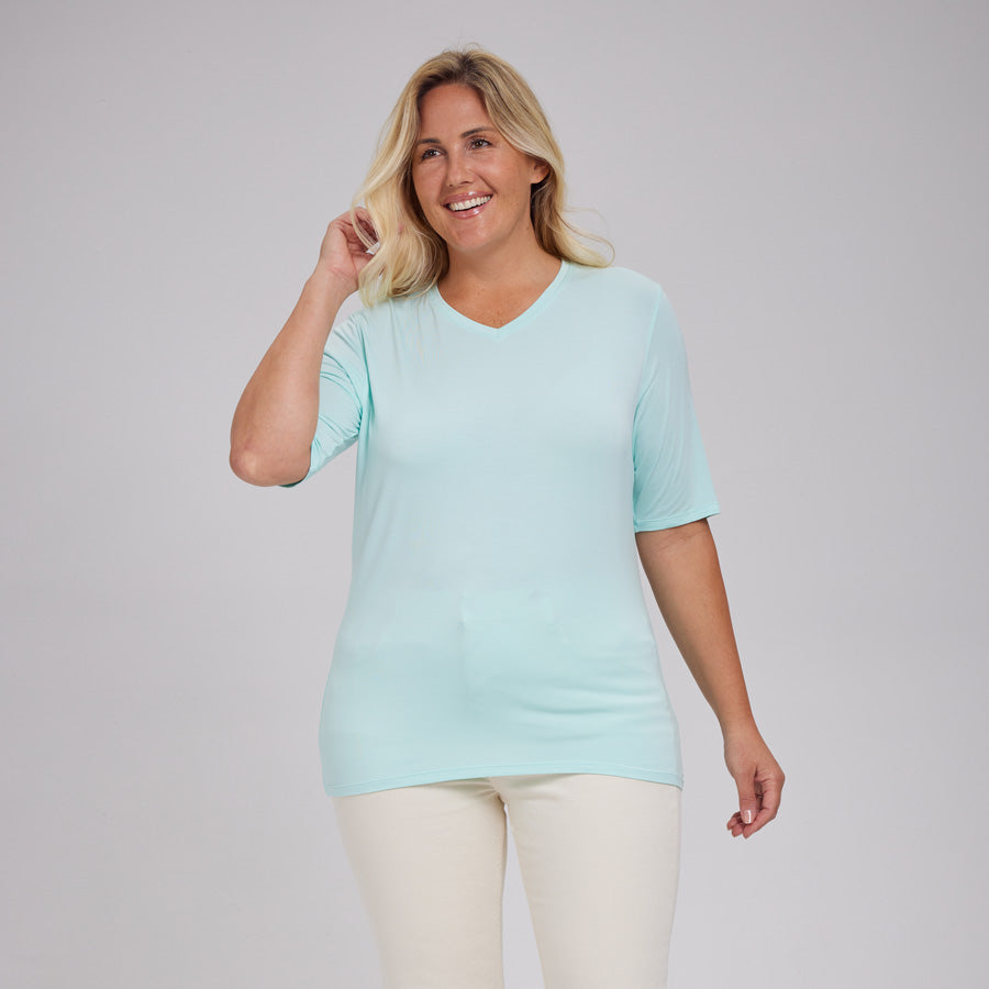 Womens Everyday Short Sleeve V-Neck Tee