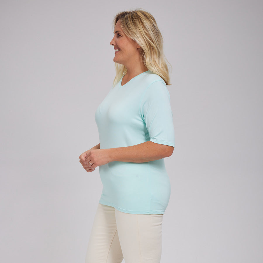 Womens Everyday Short Sleeve V-Neck Tee