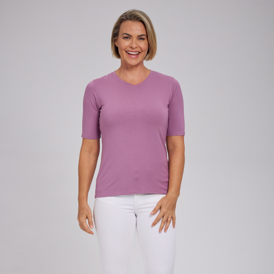 Womens Everyday Short Sleeve V-Neck Tee