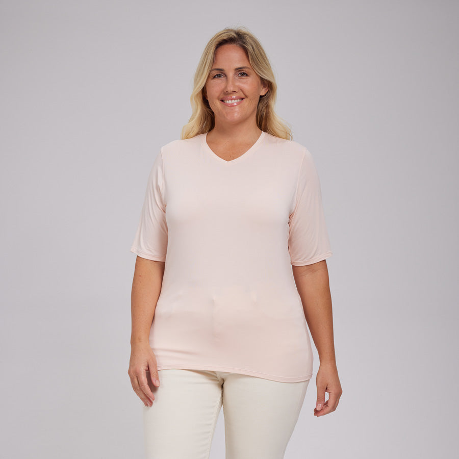 Womens Everyday Short Sleeve V-Neck Tee