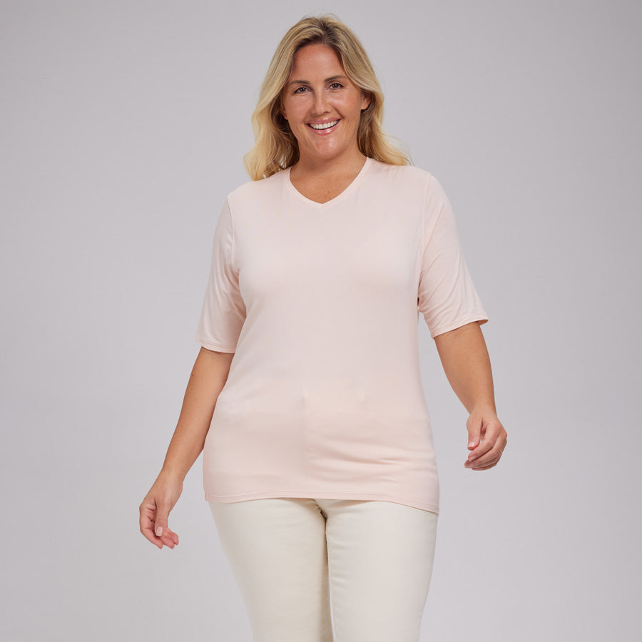 Womens Everyday Short Sleeve V-Neck Tee
