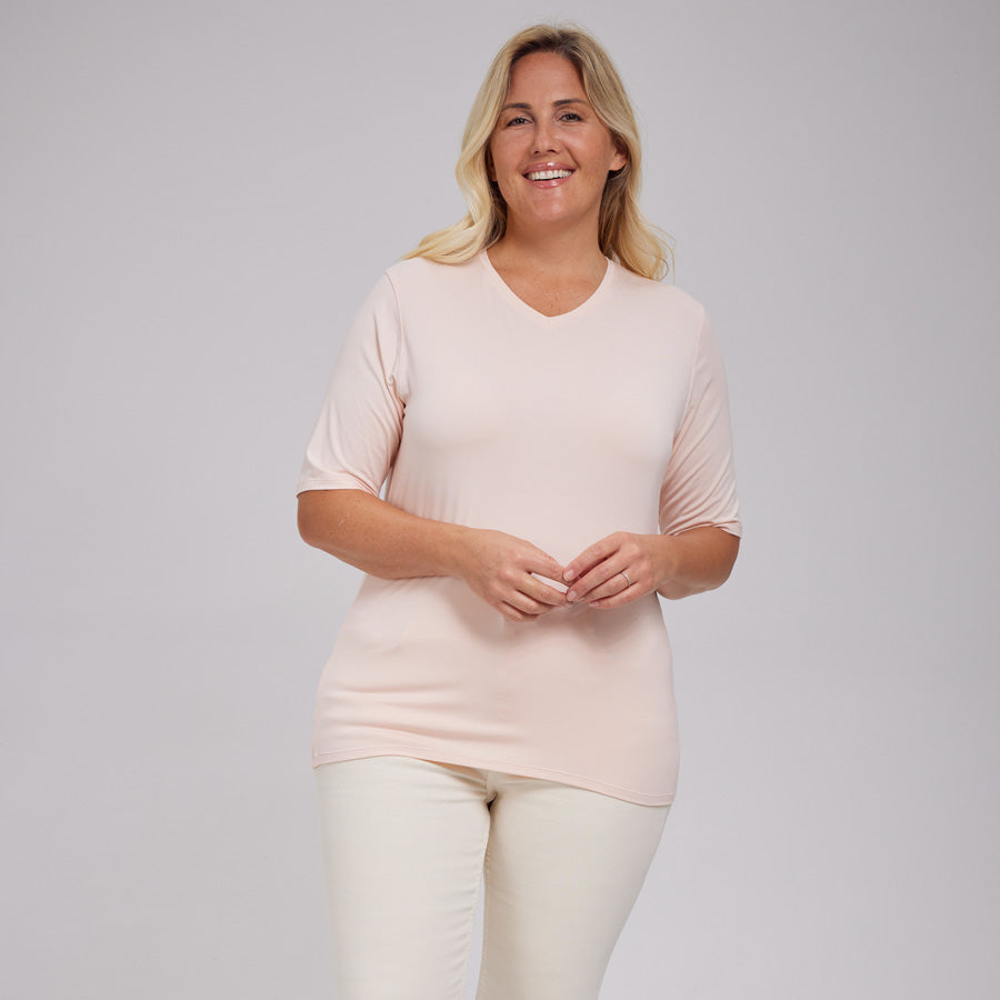 Womens Everyday Short Sleeve V-Neck Tee