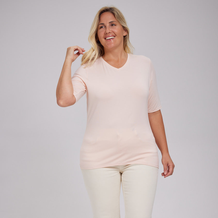 Womens Everyday Short Sleeve V-Neck Tee