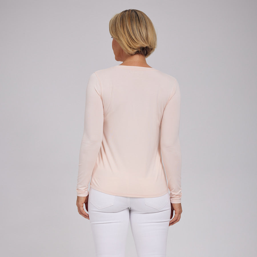 Womens Everyday Long Sleeve V-Neck Tee