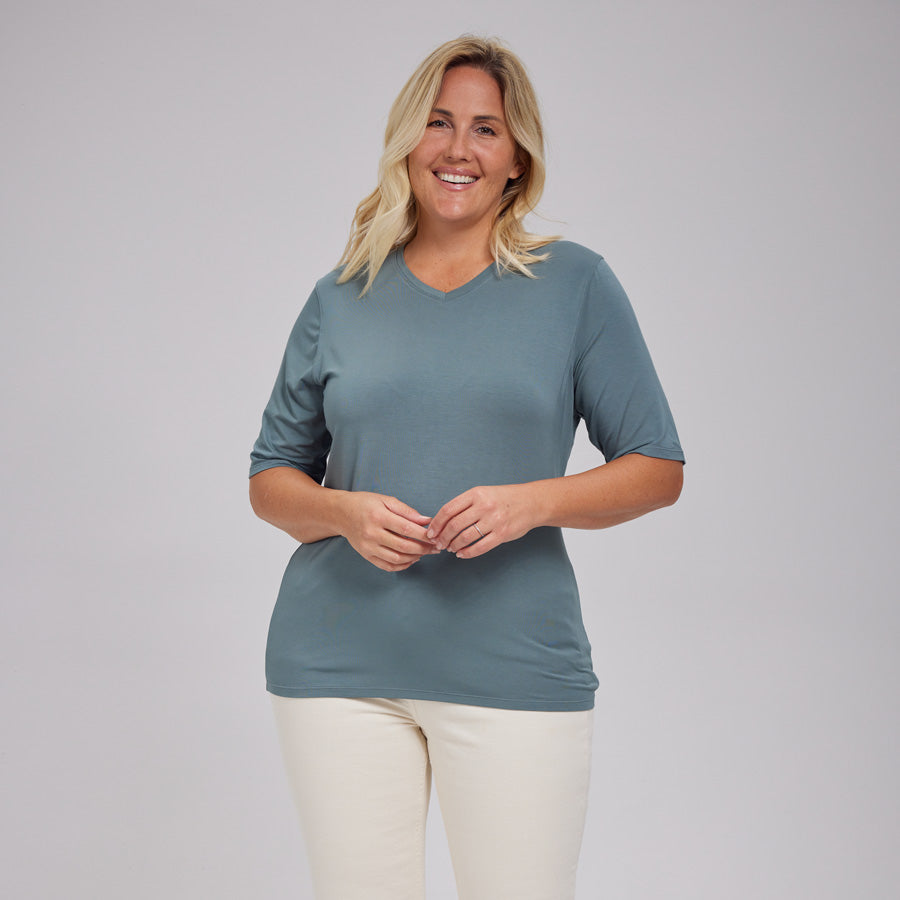 Womens Everyday Short Sleeve V-Neck Tee