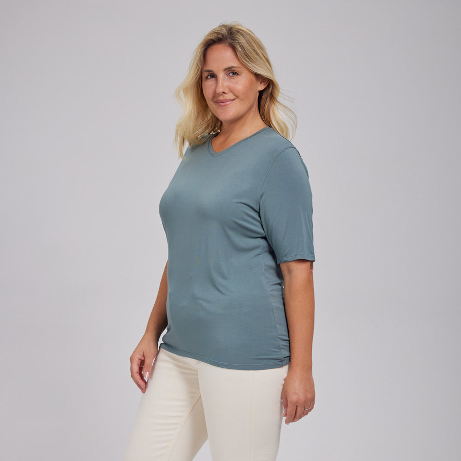 Womens Everyday Short Sleeve V-Neck Tee