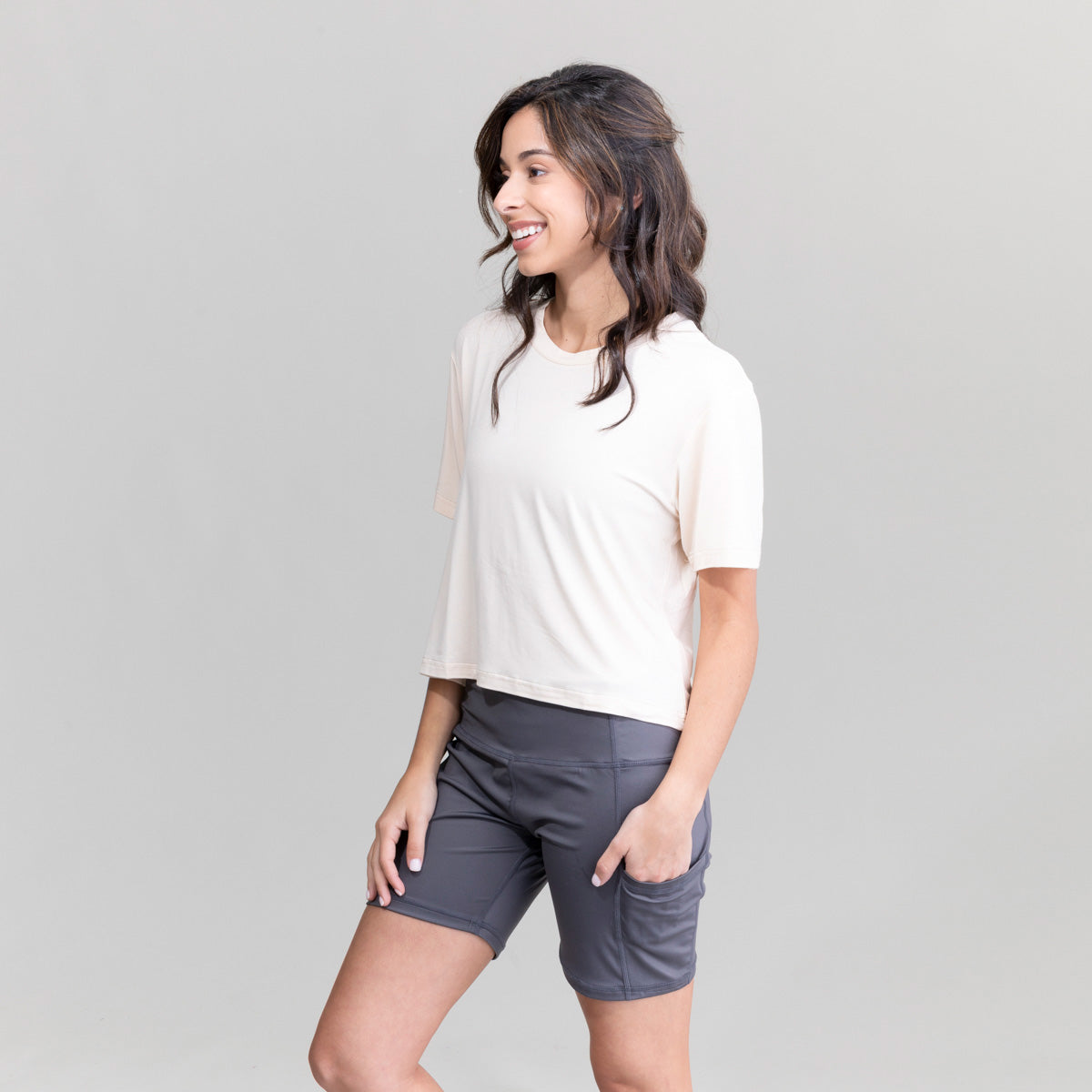 Womens Seaside Crew Croptop UPF50+