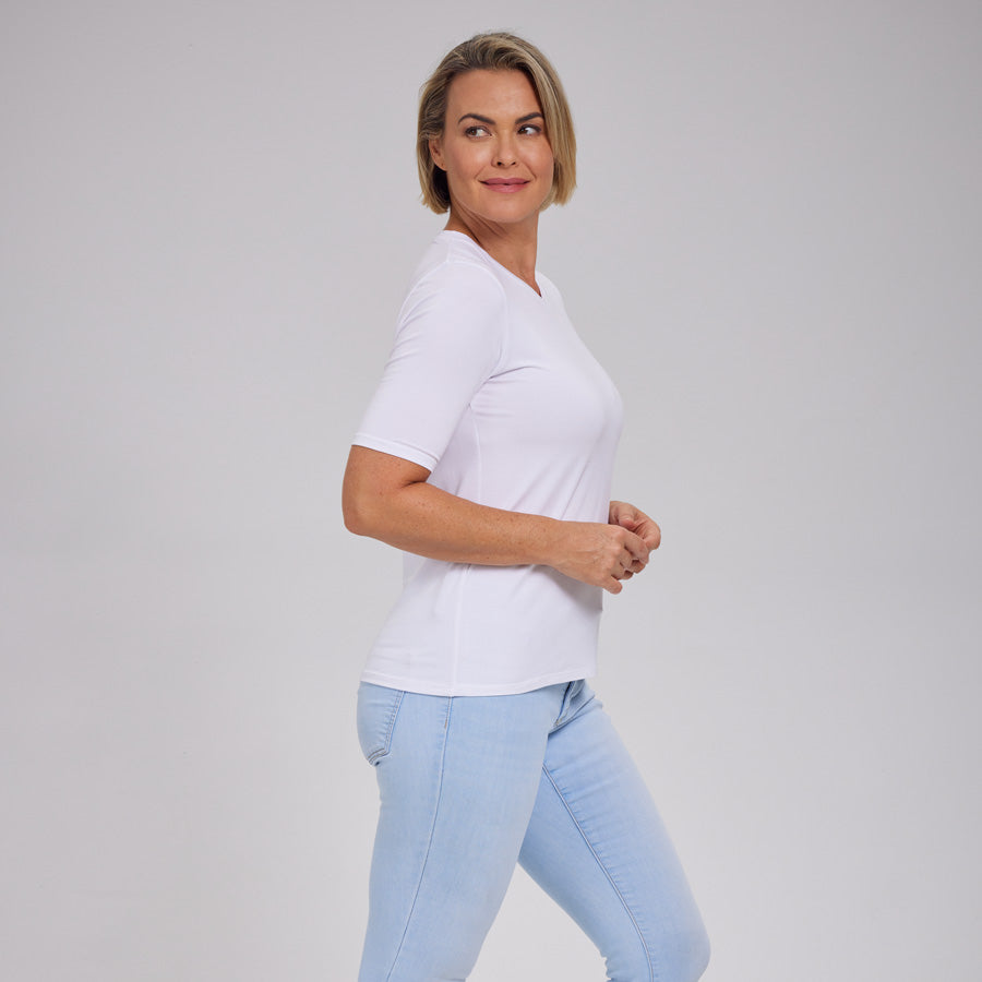 Womens Everyday Short Sleeve V-Neck Tee